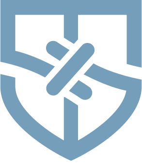 Clove and Hitch icon - Shield with the Clove Hitch knot in the center